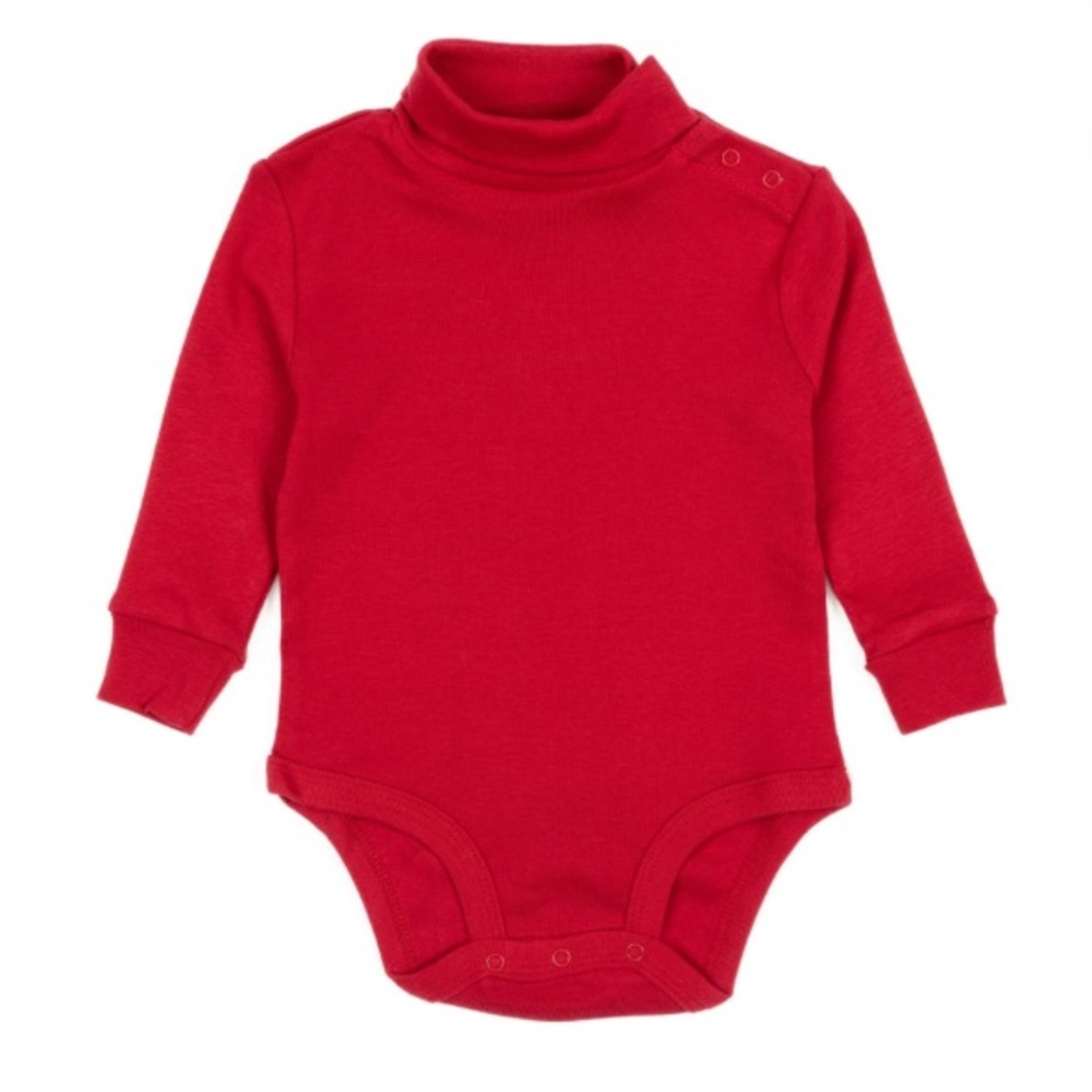 Leveret Baby Turtleneck Bodysuit Cotton Red 18 Month